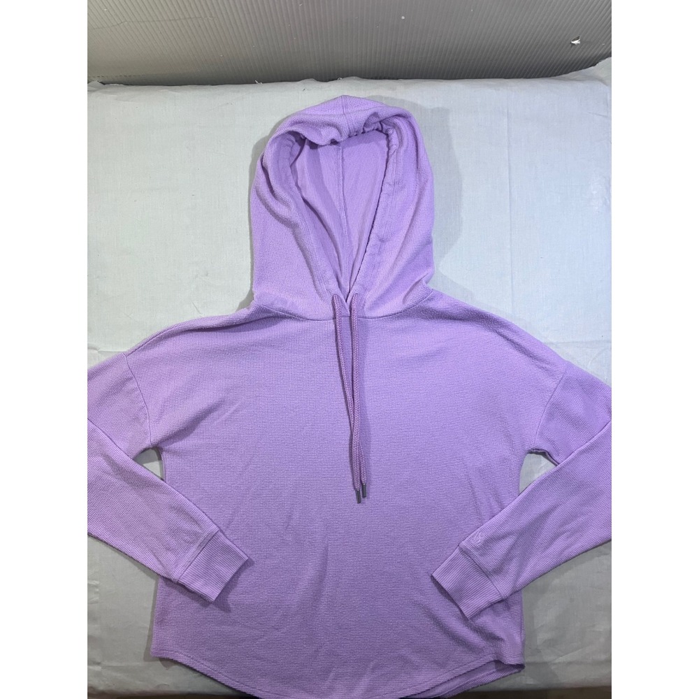 Victoria's Secret Waffle Knit Thermal Hoodie Lavender Purple XS Relaxed Fit